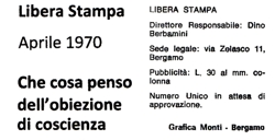 Libera Stampa - Bergamo, aprile 1970